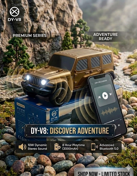 Luxury Jeep Design Bluetooth Speaker – Deep Bass Wireless Speaker with Lights