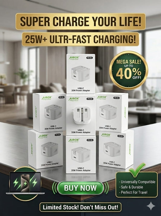 Airox 25W USB-C Fast Charger Adapter – PD 3.0 & Super VOOC Certified | Ultra Fast Charging Plug