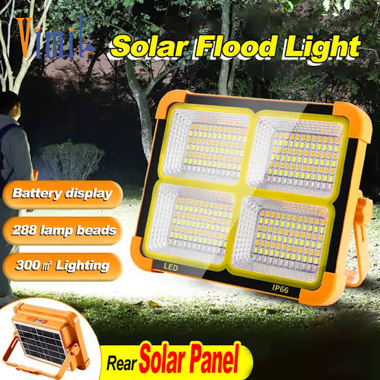 Portable Solar LED Flood Light – Street Lamp | Solar Powered Power Bank Light | Waterproof Aluminum Body Outdoor Light