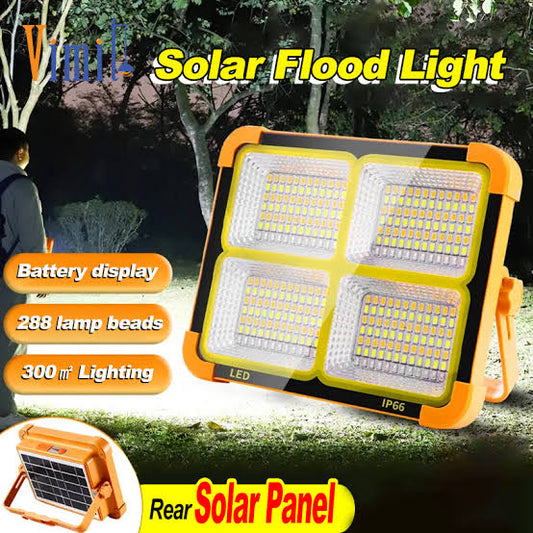 Portable Solar LED Flood Light – Street Lamp | Solar Powered Power Bank Light | Waterproof Aluminum Body Outdoor Light